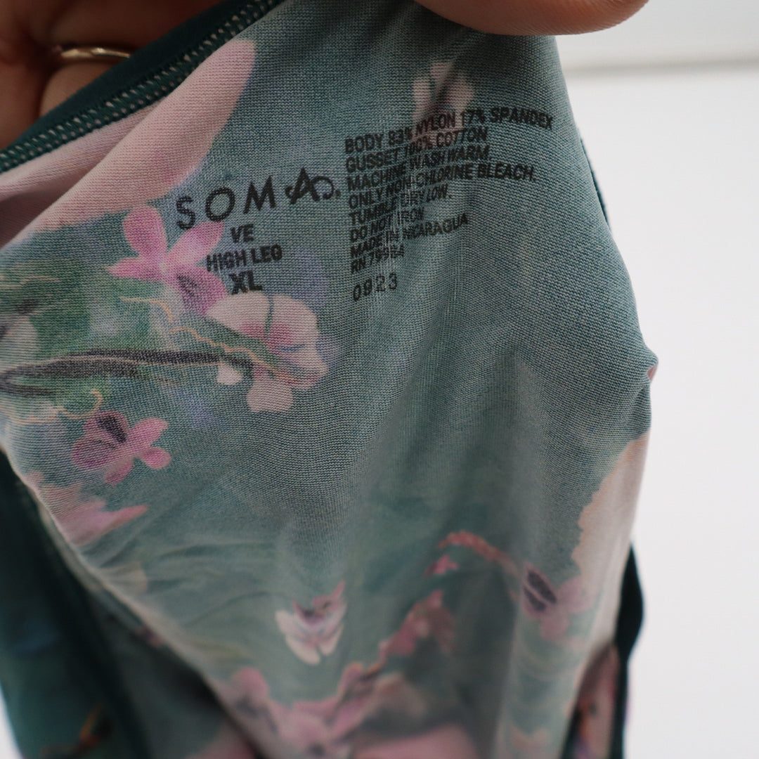 Soma Vanishing Edge Micro High Leg Panties XL Drama Blooms Mini Forest Floral