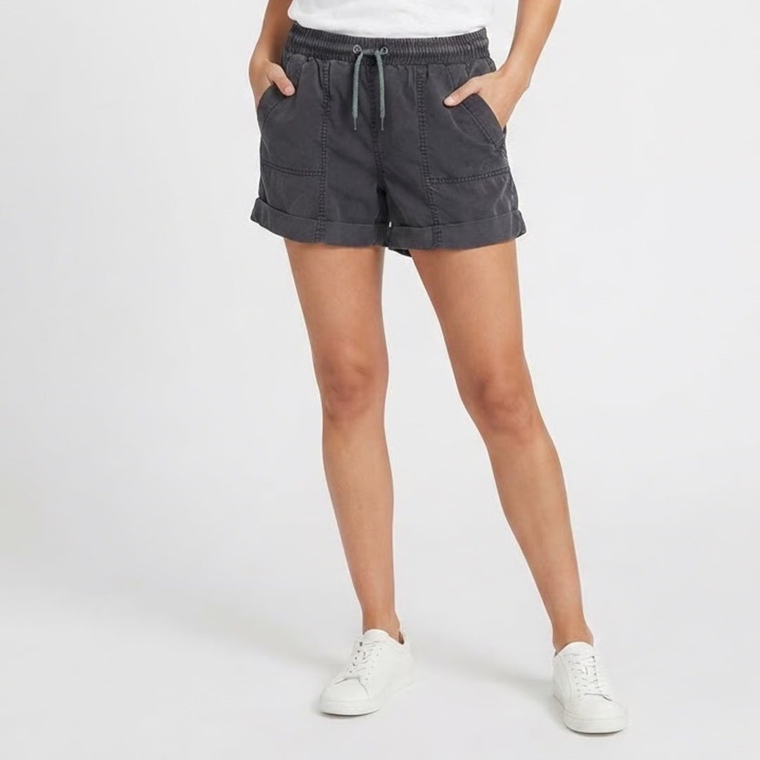 Universal Thread Womens Gray Lyocell Utility Shorts Elastic Waist Size M
