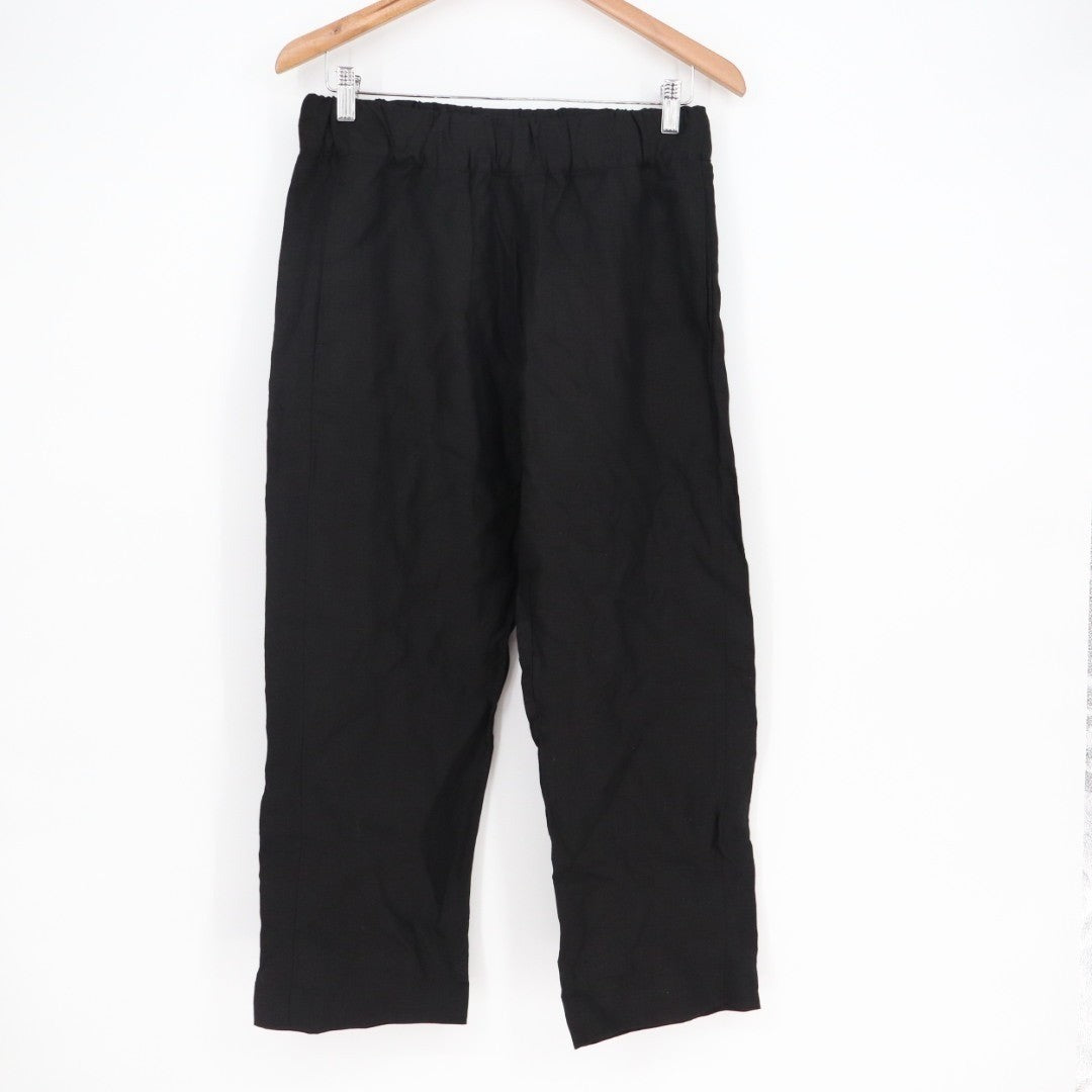 American Giant Pants Womens Small Black Linen Relaxed Fit Summer Made in USA