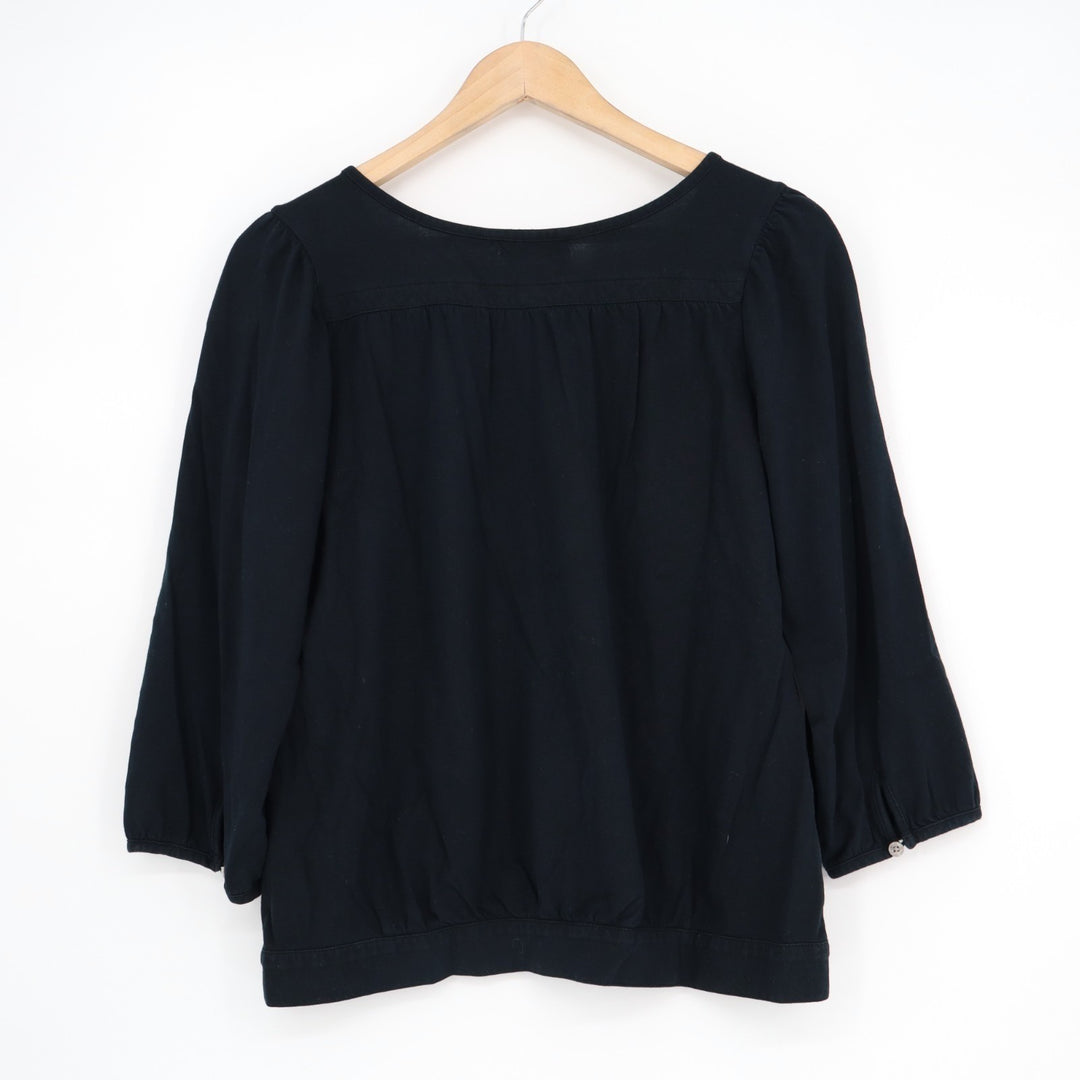 Banana Republic Cardigan Sweater Womens Small Navy Blue Cotton Knit Long Sleeve