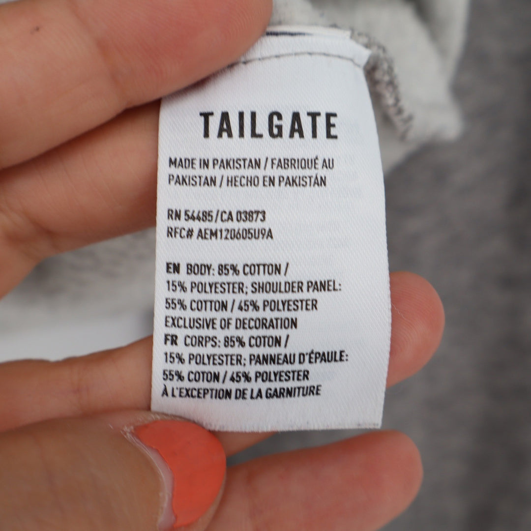 Tailgate Philadelphia Eagles Cropped Hoodie Grey Green Graphic NFL Womens Large