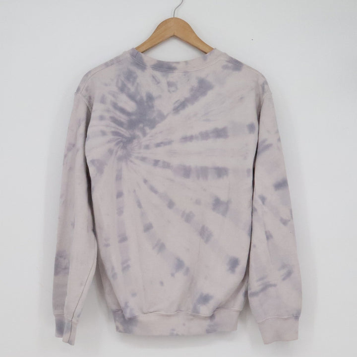 Gildan Tie Dye Sweatshirt Small Purple Grey Embroidered Cian Crewneck Pullover