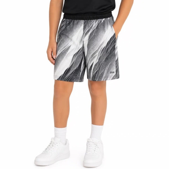 DSG Boys Agility Short Print Pure White AI Formation Athletic Shorts M 10-12 NEW