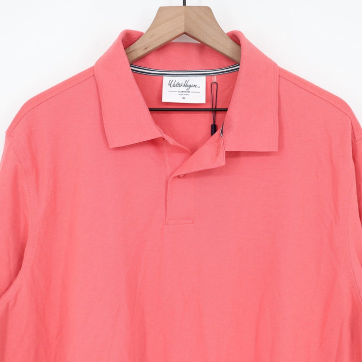 Walter Hagen Clubhouse Solid Pique Polo Mens XL Pink Rouge Short Sleeve
