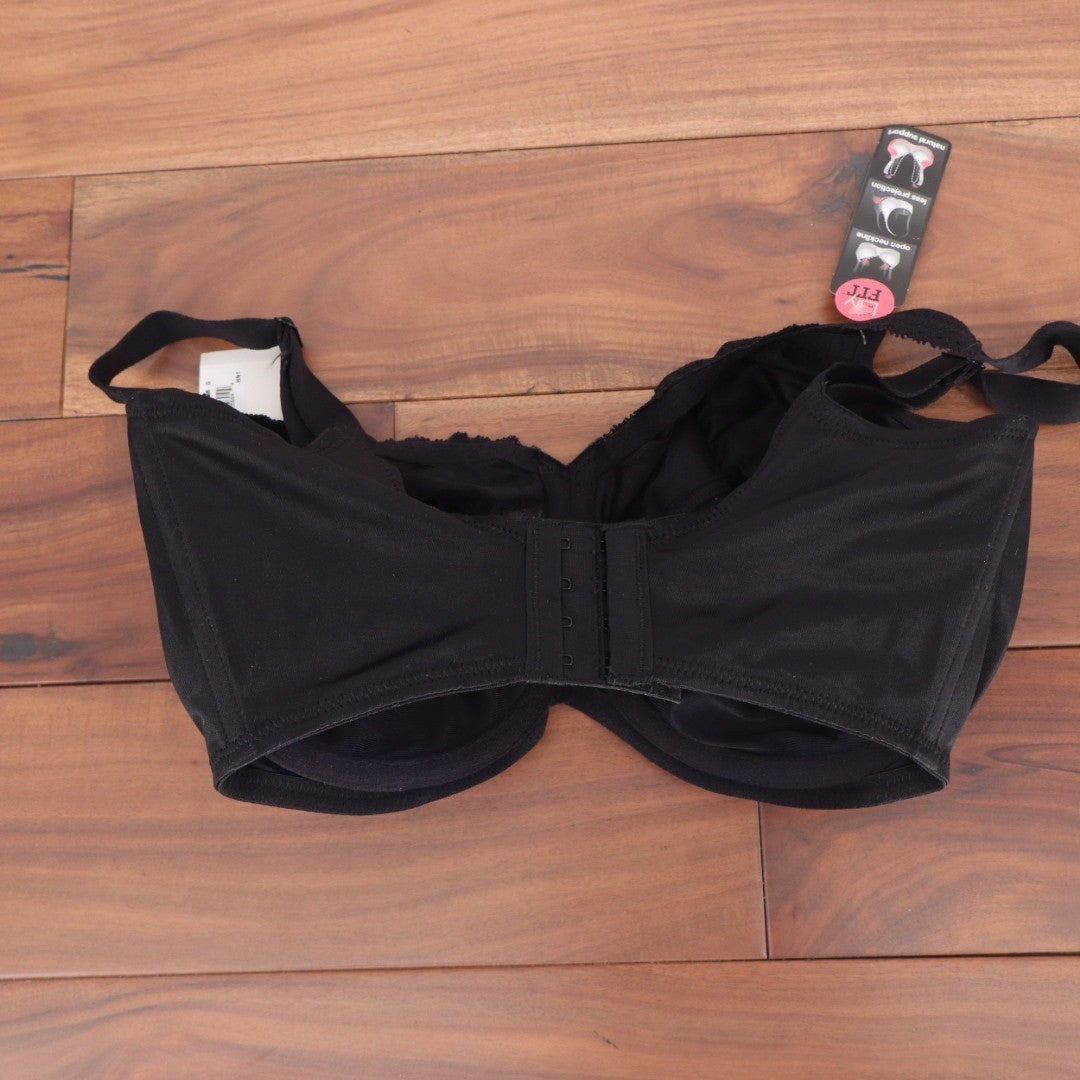 Lilyette by Bali Lily Fit Minimizer Bra Black Lace 36G LY0428