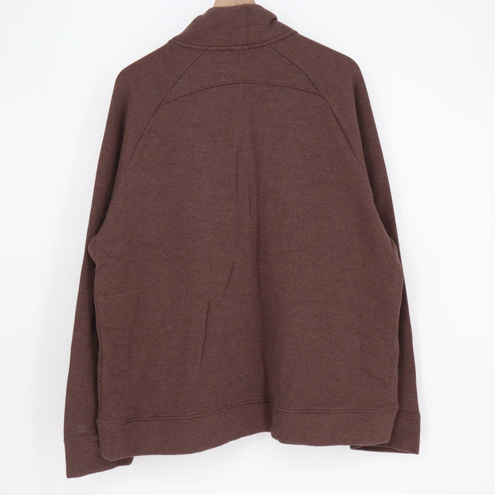 All in Motion Mens XL Quarter Zip Pullover Sweatshirt Brown Cotton Blend