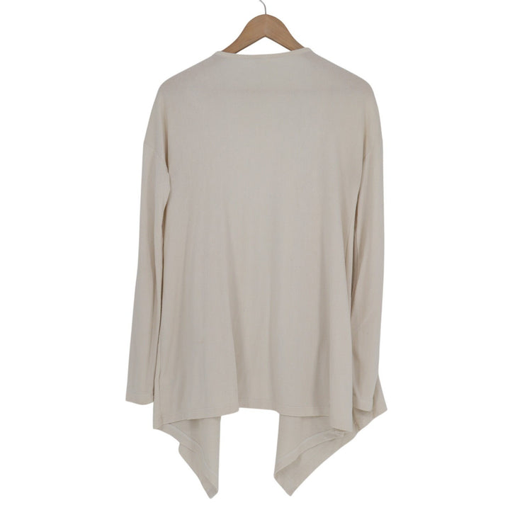 Mudd Cardigan Sweater Womens XS Beige Stretch Knit Ribbed Open Front Long Sleeve