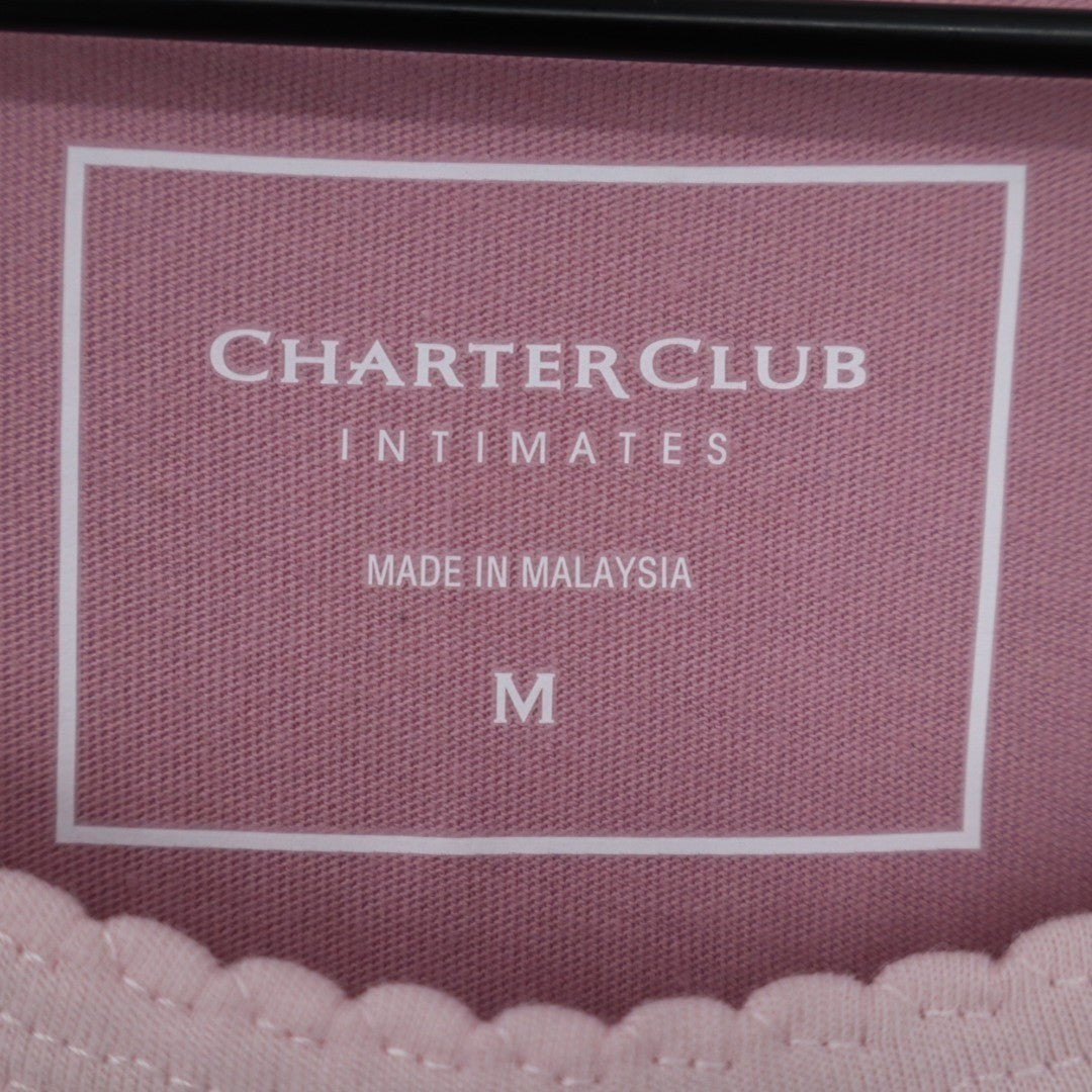 Charter Club Intimates Pajama Top Womens M Blush Cotton Long-Sleeve Crew Neck