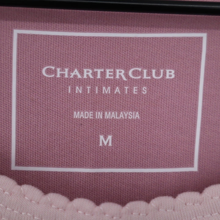 Charter Club Intimates Pajama Top Womens M Blush Cotton Long-Sleeve Crew Neck