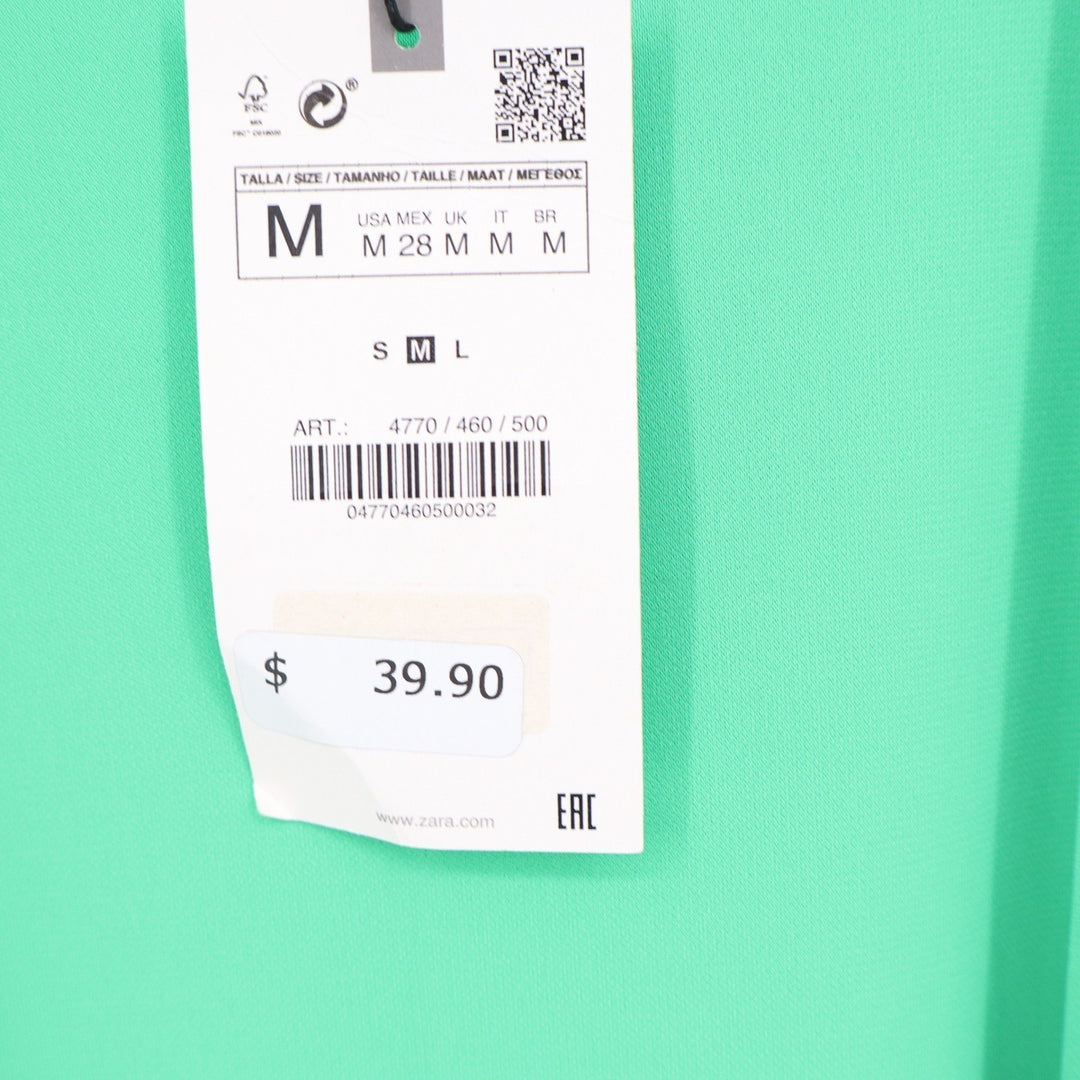 Zara Mint Green Cutout Midi Dress Spaghetti Strap Ring Detail M