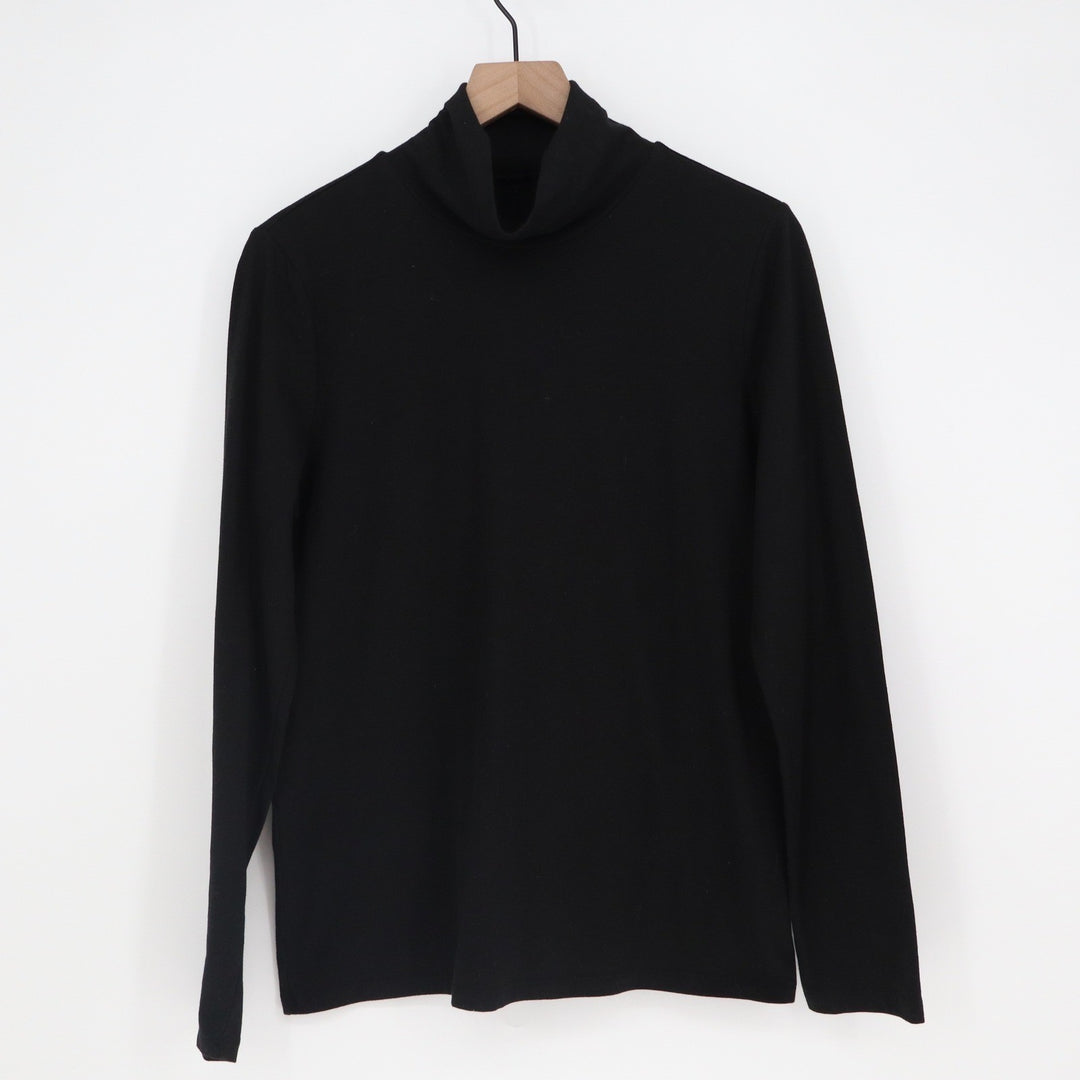 Gap Womens Black Long Sleeve Turtleneck Top Stretch Cotton Blend Large