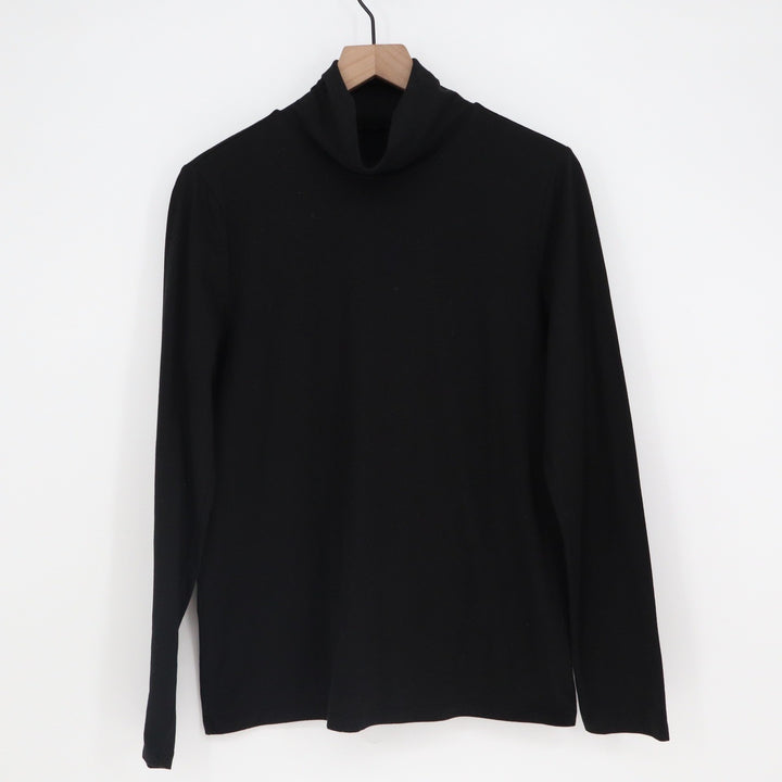 Gap Womens Black Long Sleeve Turtleneck Top Stretch Cotton Blend Large