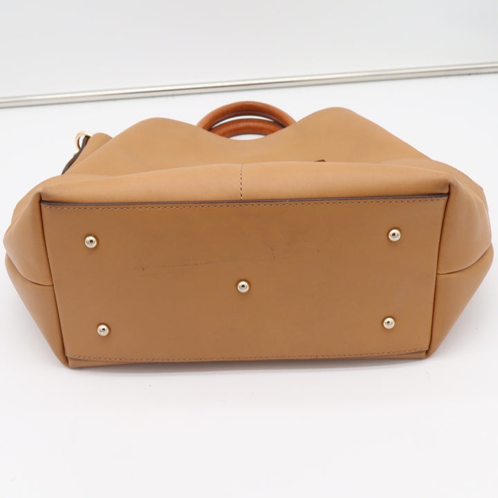 Dooney & Bourke Satchel Womens Large Leather Tan Crossbody Handbag Excellent