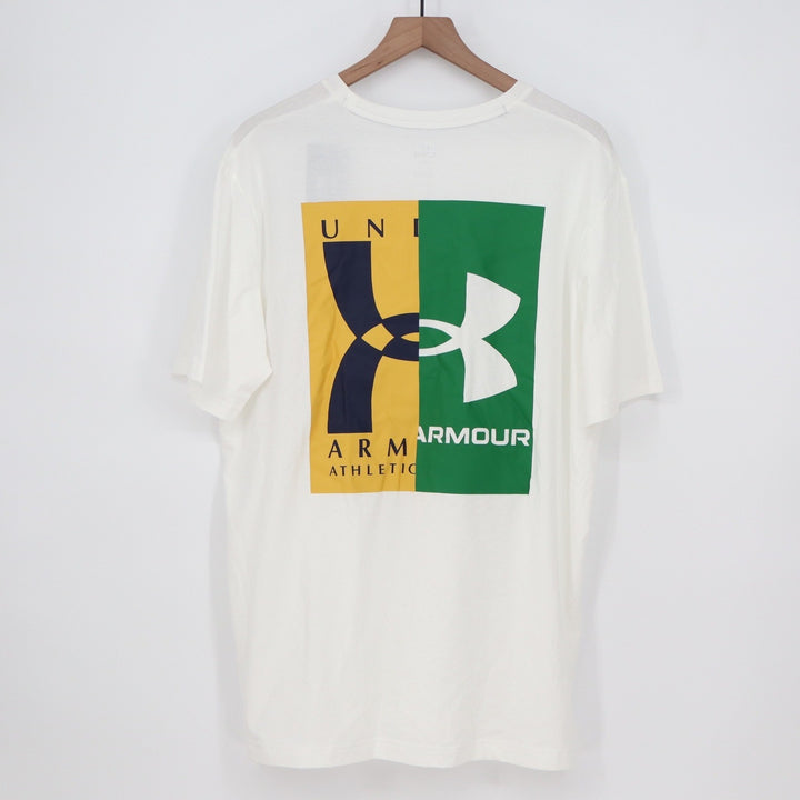Under Armour Mens XL White Evolution Logo Graphic Loose Fit T-Shirt 1390165-100