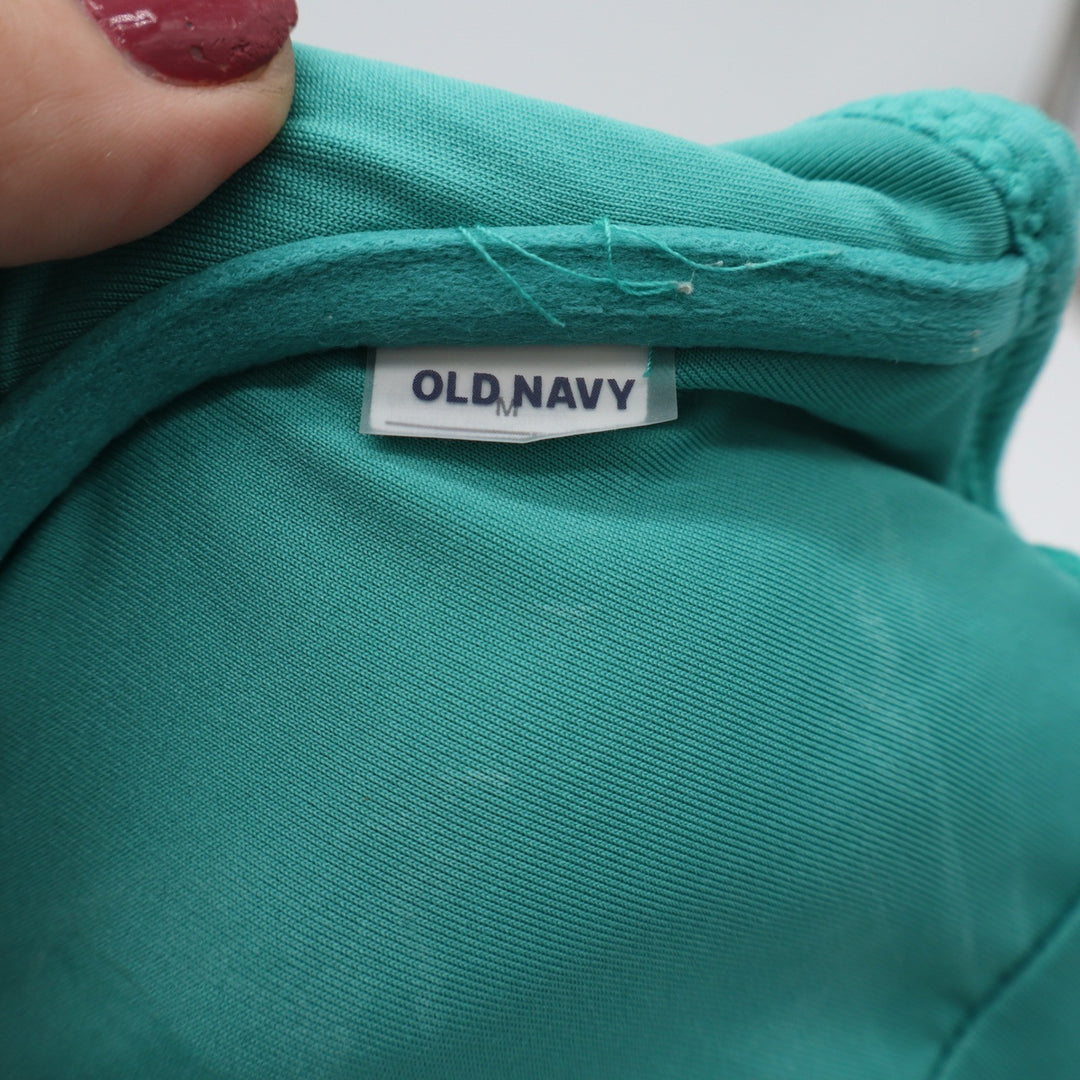 Old Navy Bikini Set Womens M Textured Underwire High Cut Teal Excellent