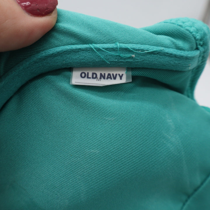 Old Navy Bikini Set Womens M Textured Underwire High Cut Teal Excellent