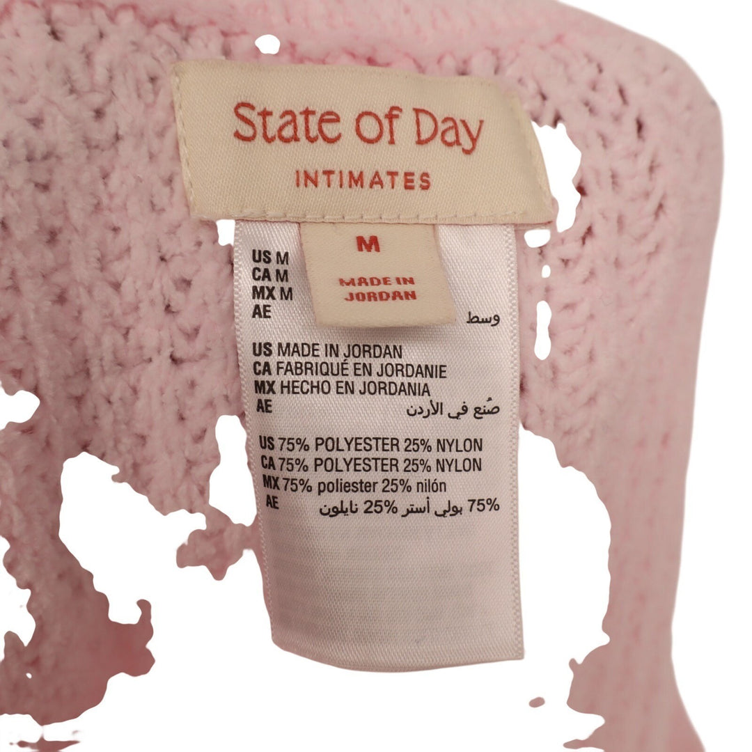 State of Day Intimates Pajama Pants Women Medium Baby Pink Waffle Knit Sleepwear