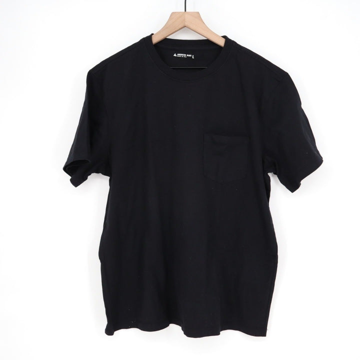 American Giant Mens Black Crew Neck Short Sleeve Pocket Tee Size L Made in USA