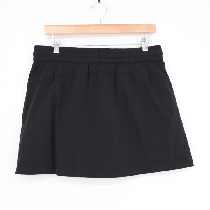 Athleta Soho Skort Womens Medium Black Nylon Stretch Zipper Pockets High Rise