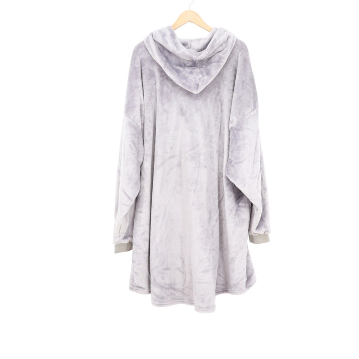 The Comfy Quarter Zip Oversized Wearable Blanket Hoodie Gray Plush One Size