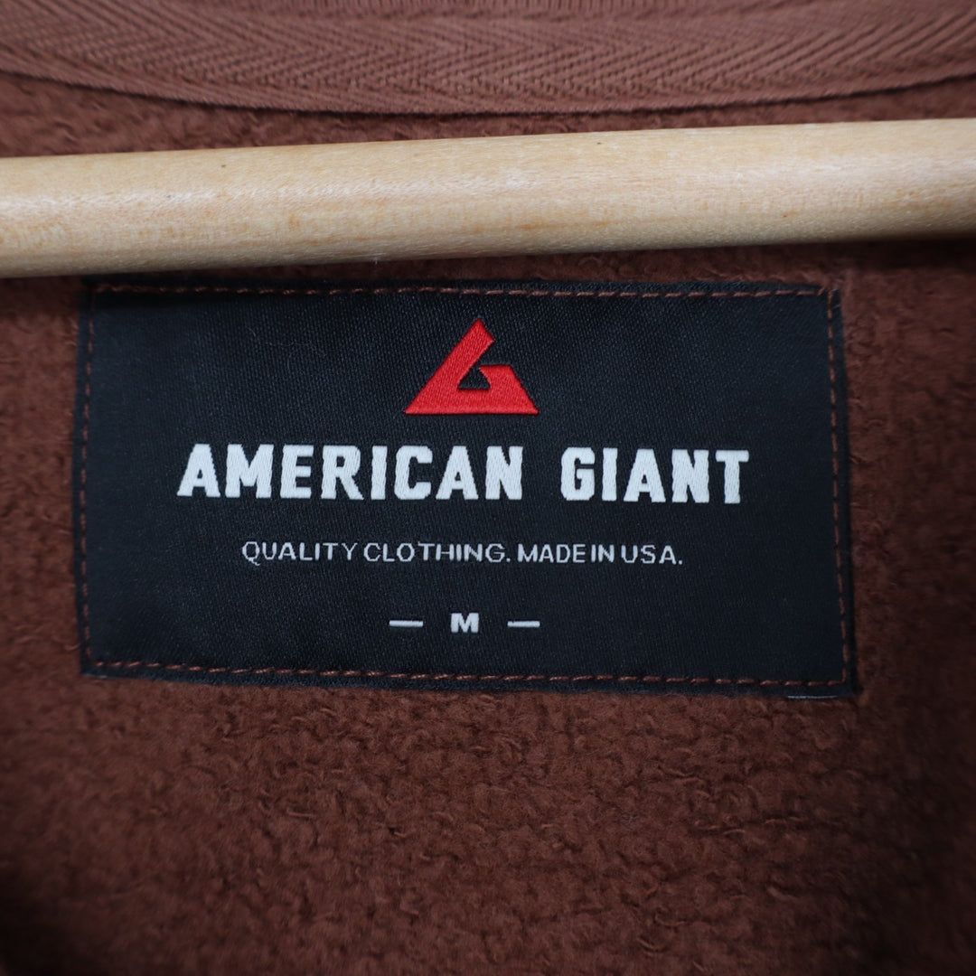 American Giant Classic Hoodie Mens Medium Rust Full Zip Cotton Fleece Lined