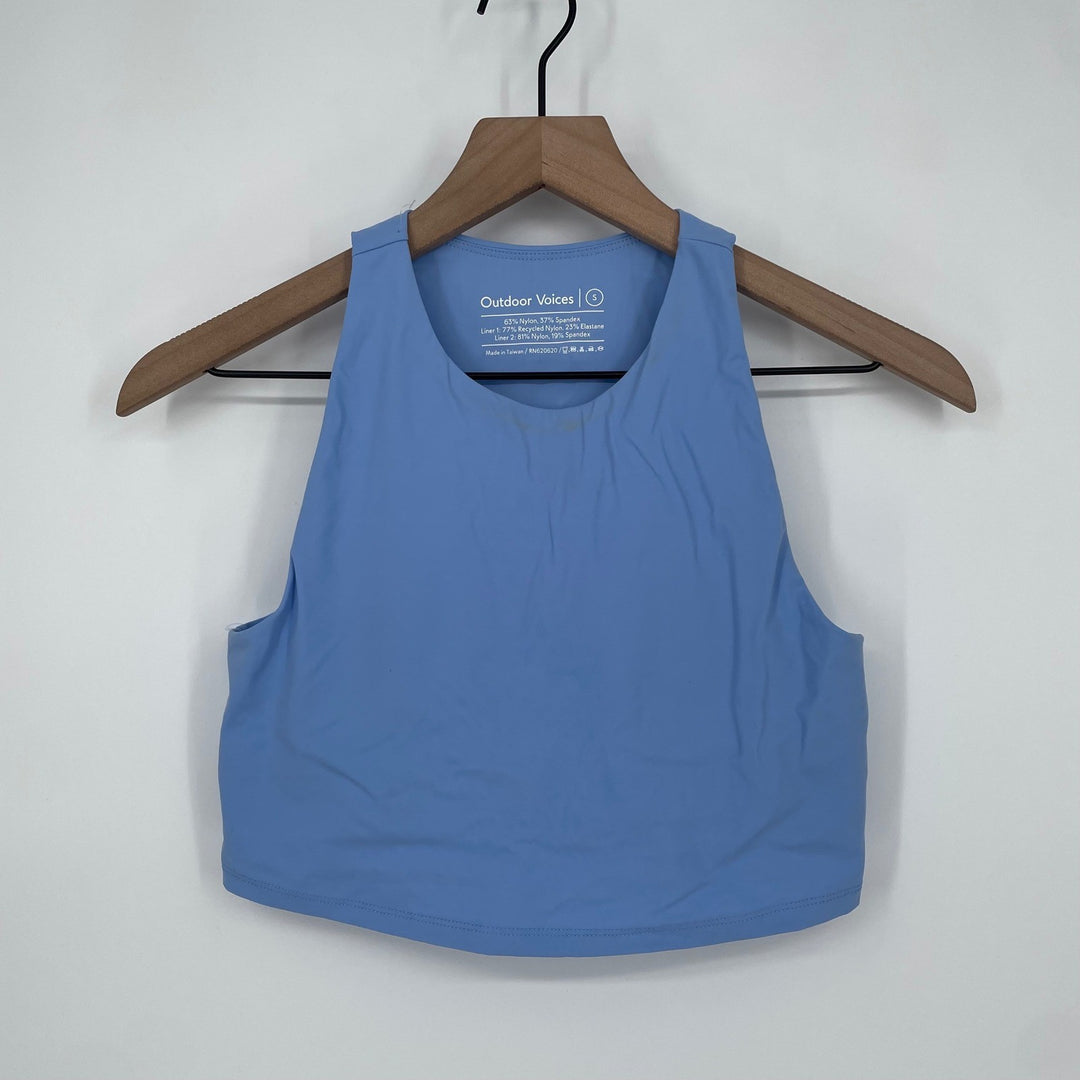 Outdoor Voices Blue Crop Tank Top Athletic Athleisure Size S