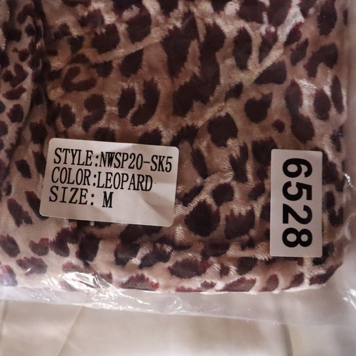 Naked Wardrobe Leopard Print Ruched Mini Skirt with Side Drape Brown S