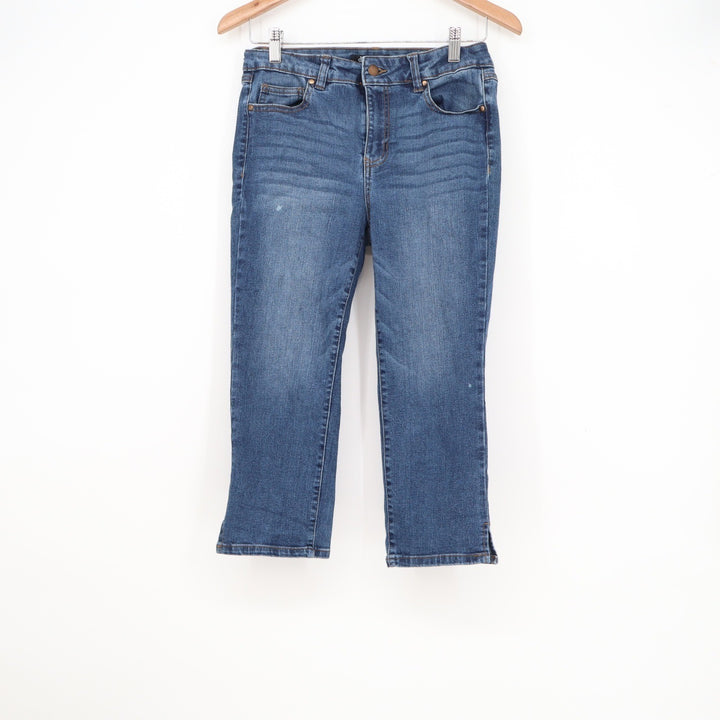 d.jeans Womens Size 4 Medium Wash Cropped Straight Leg Denim Capri Jeans