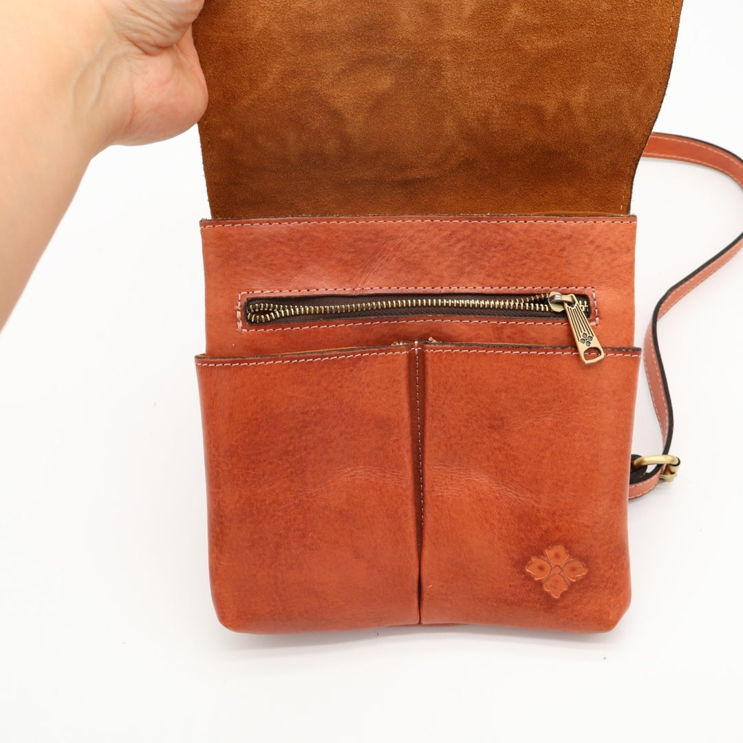 Patricia Nash Granada Womens Handbag Brown Floral Tooled Leather Crossbody Bag