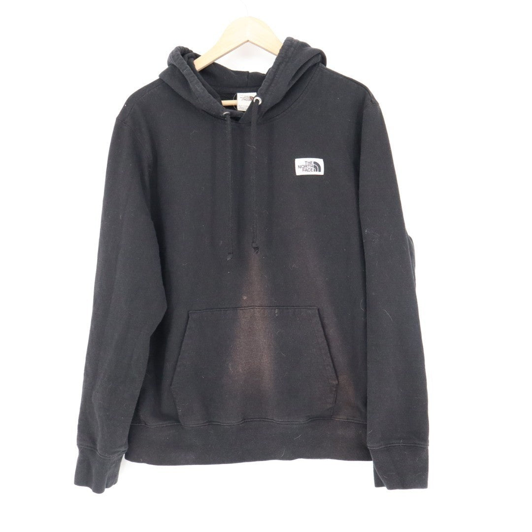 The North Face Hoodie Mens Medium Black Cotton Long Sleeve Kangaroo Pockets