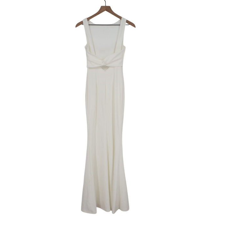 Lulus Love In Your Eyes Maxi Dress Womens 2XS Ivory Stretch Back Knotted Mermaid