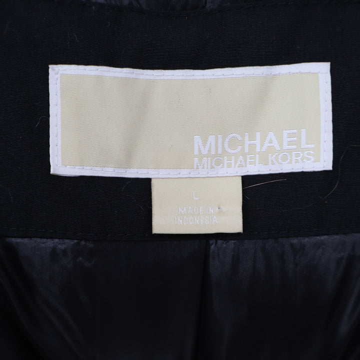 Michael Michael Kors Black Down Filled Hooded Parka Jacket Gold Hardware L