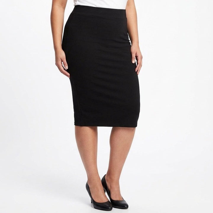 Naked Wardrobe Black Midi Bodycon Skirt High Waisted Plus Size 1X