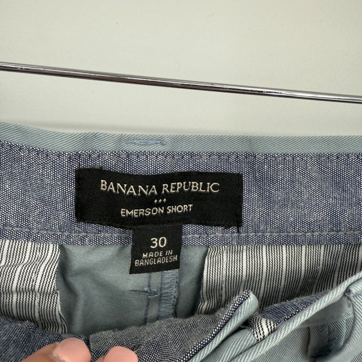 Banana Republic Emerson Short Mens Size 30 Gray Chino Flat Front Casual