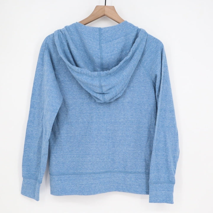 American Giant Lightweight Full Zip Hoodie Womens S Heather Blue Raglan Sleeve