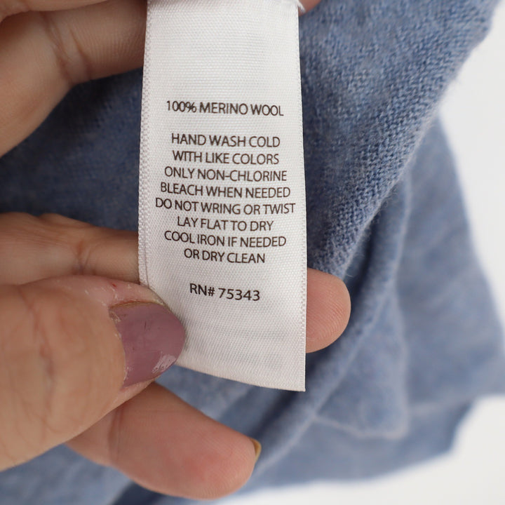 Cynthia Rowley Blue 100% Extrafine Merino Wool Waterfall Cardigan XS