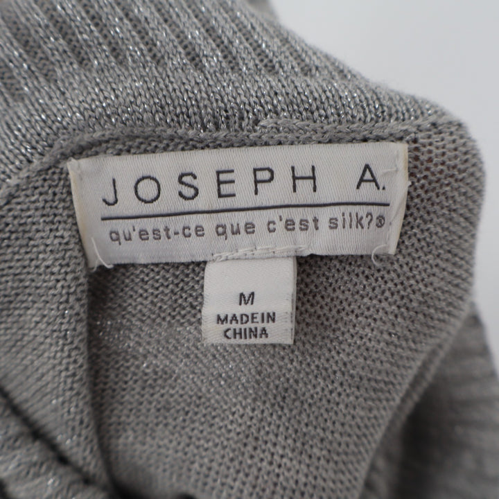 JOSEPH A Sweater Womens Medium Heather Gray Stretch Ribbed Turtleneck Sleeveless