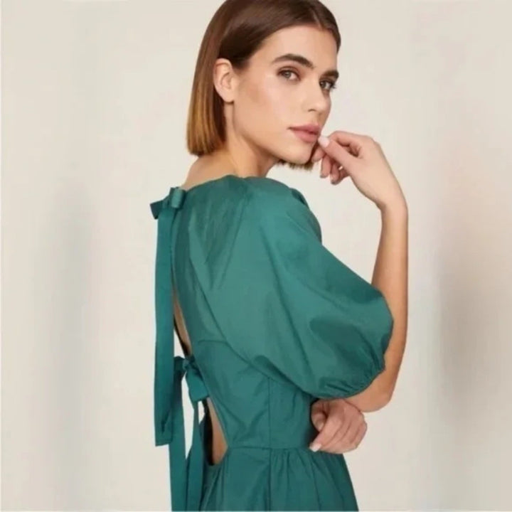 Peter Som X RTR Green Puff Sleeve Dress Size 10