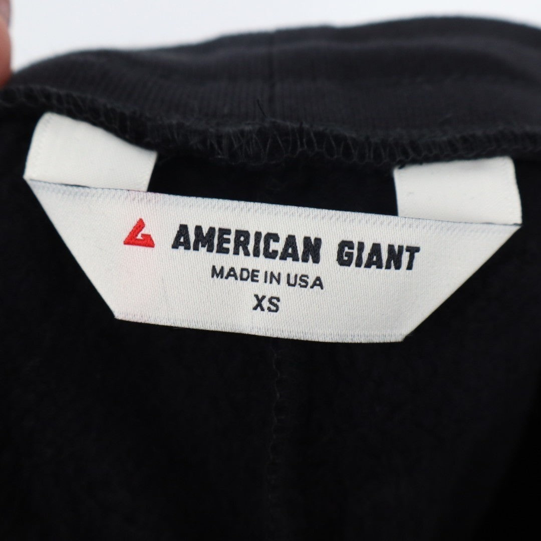 American Giant Cargo Sweatpants Womens XS Black Cotton Fleece Lined Straight Leg
