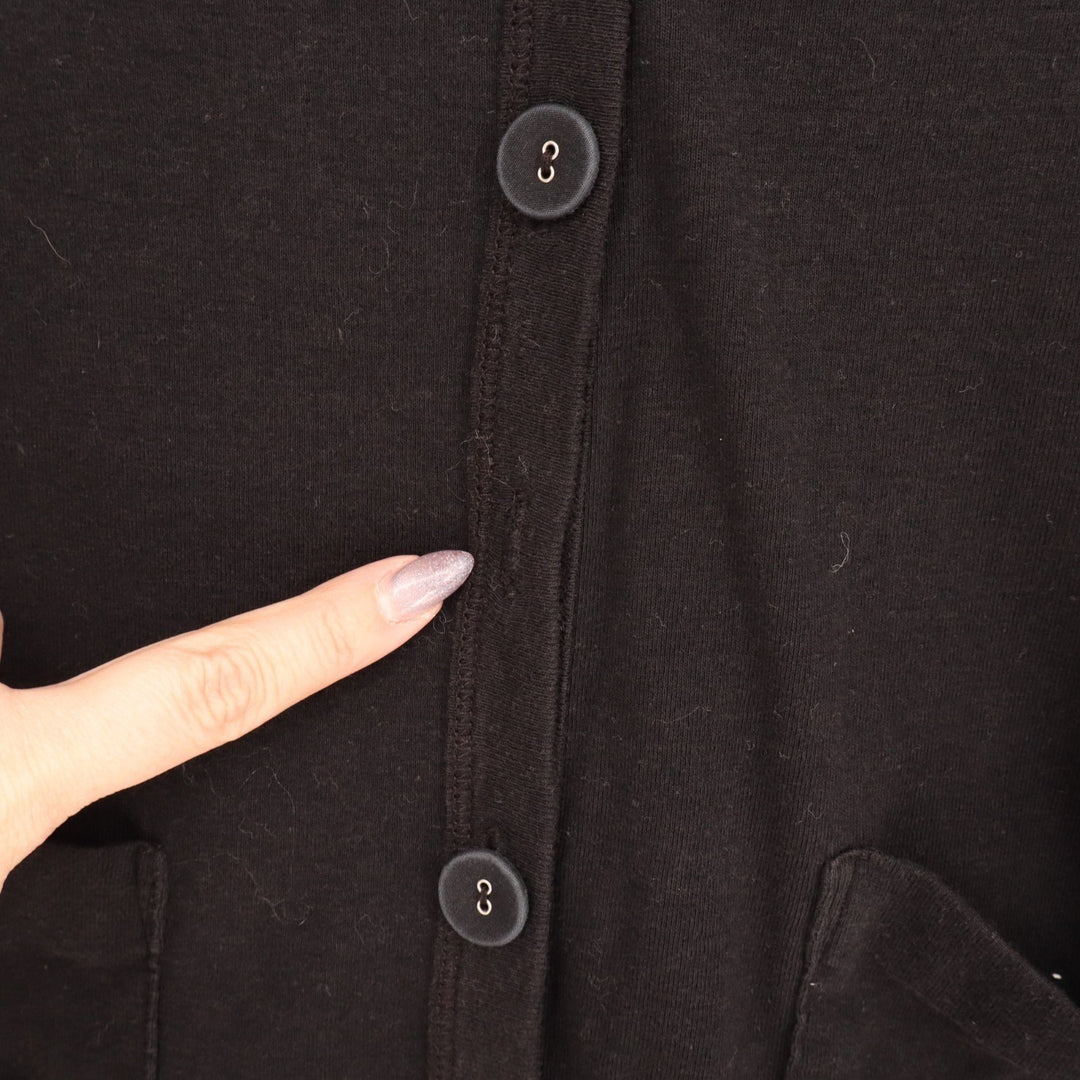Mossimo Cardigan Sweater Womens Medium Black Knit Pima Cotton Warm Button Front