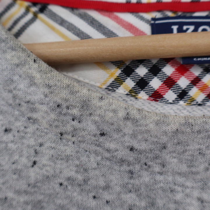 Izod Womens Heather Grey Plaid Layered Look Side Tie Sweatshirt Size M