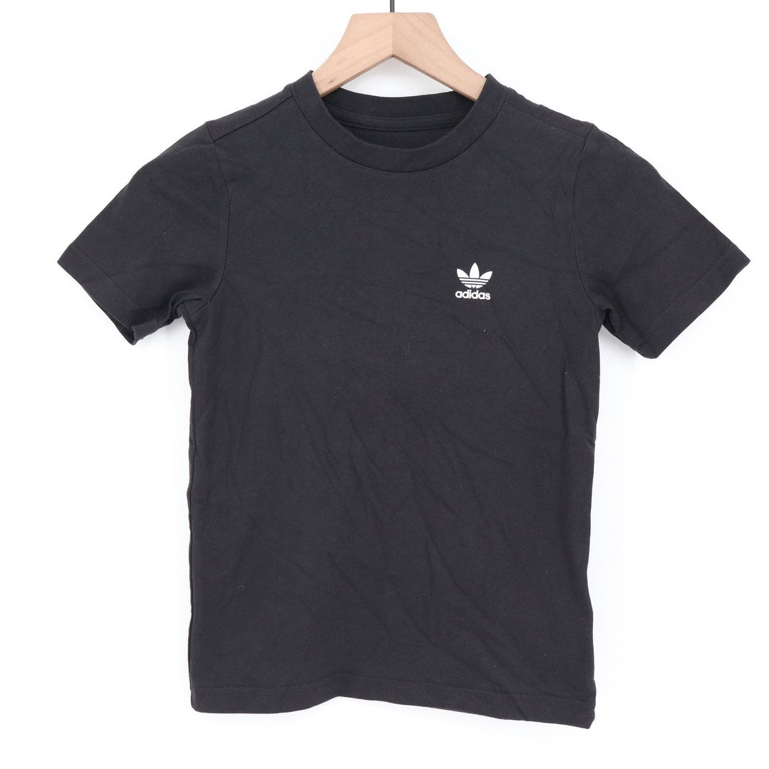 Adidas Originals Kids XS Black Trefoil Logo Cotton T-Shirt New