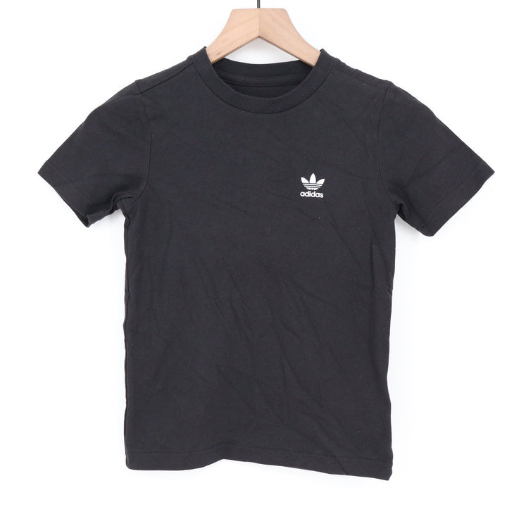 Adidas Originals Kids XS Black Trefoil Logo Cotton T-Shirt New