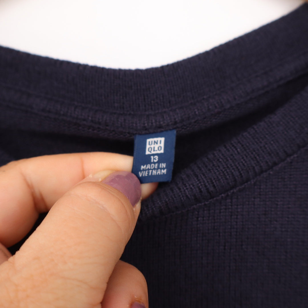 Uniqlo Kids Navy Blue Long Sleeve Crewneck Top Size 13