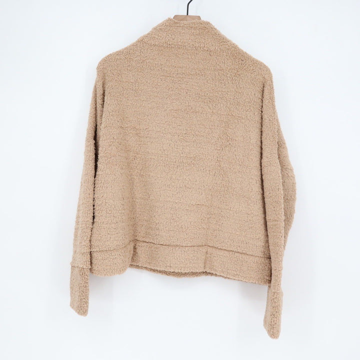 New In Fuzzy Fleece Mock Neck Long Sleeve Casual Pullover Top Size M