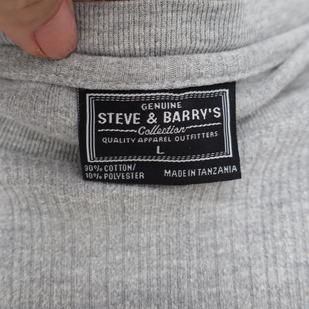 Steve & Barrys Mens Large Heather Gray Ribbed Short Sleeve Crewneck T-Shirt L