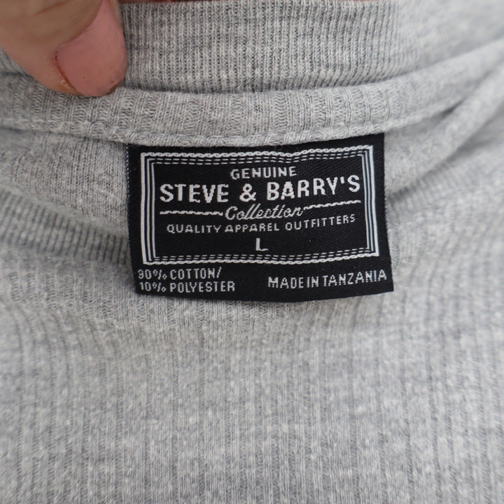 Steve & Barrys Mens Large Heather Gray Ribbed Short Sleeve Crewneck T-Shirt L