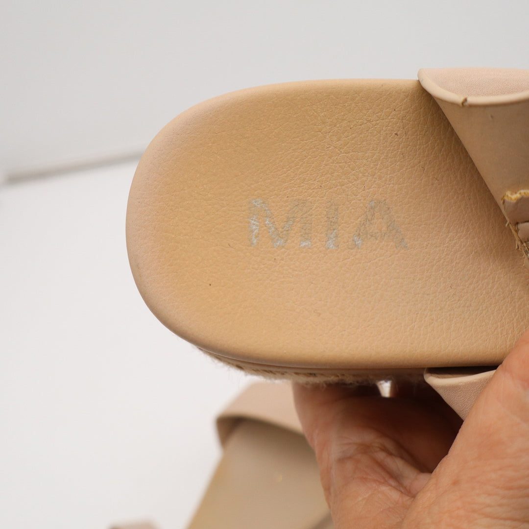 MIA Faustine Nude Beige Platform Espadrille Sandals Lug Sole Womens 8.5 M