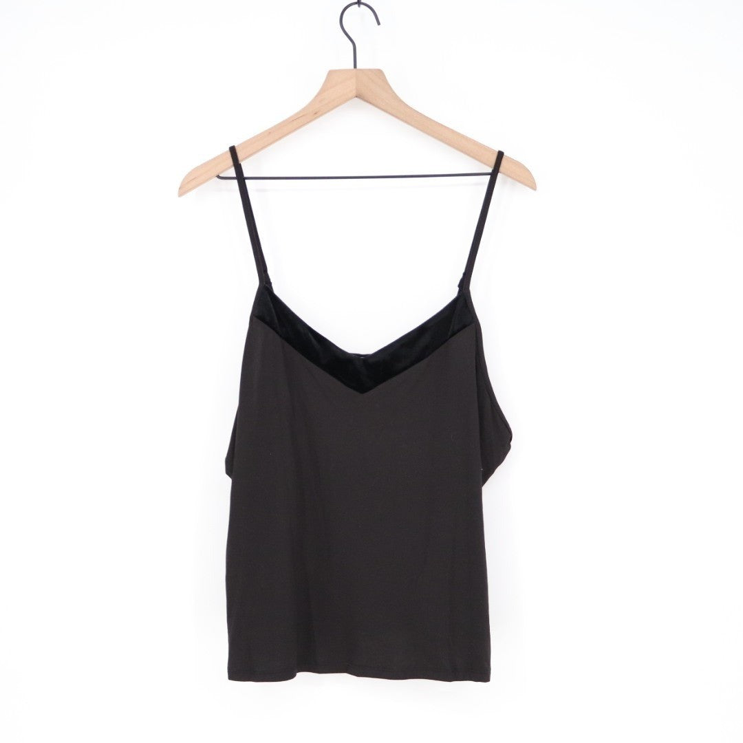 Linea Donatella Camisole Top Womens M Black Stretch Adjustable Strap Pullover