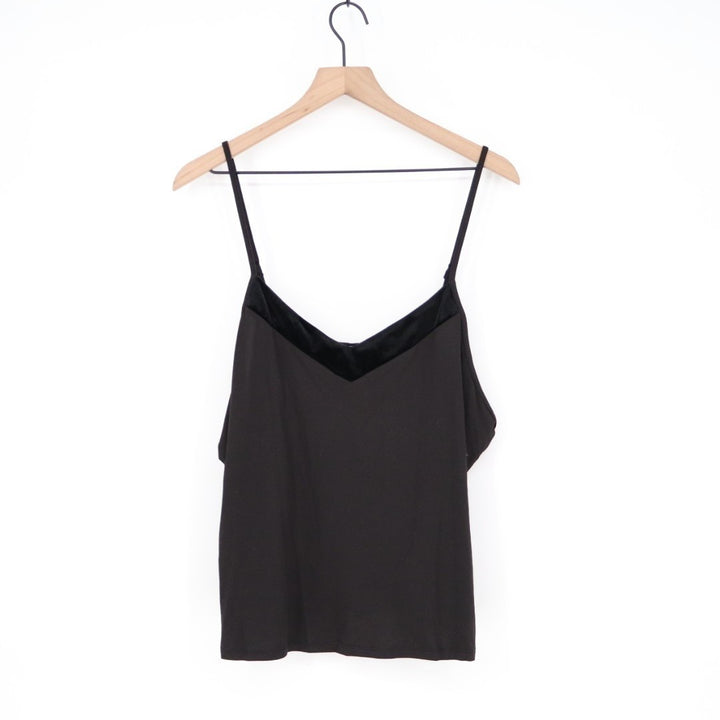 Linea Donatella Camisole Top Womens M Black Stretch Adjustable Strap Pullover